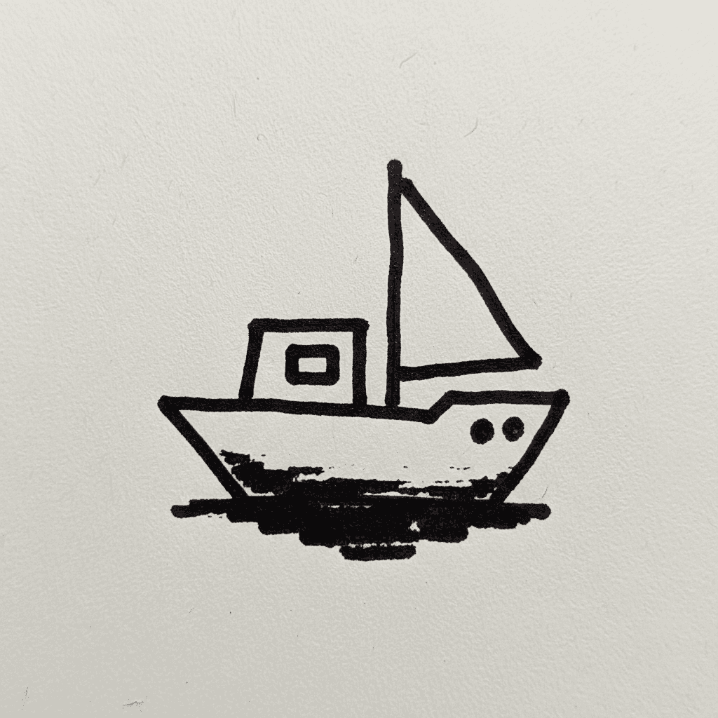 Boat - easy marker drawing idea