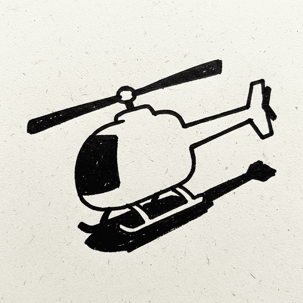Helicopter - easy marker drawing idea