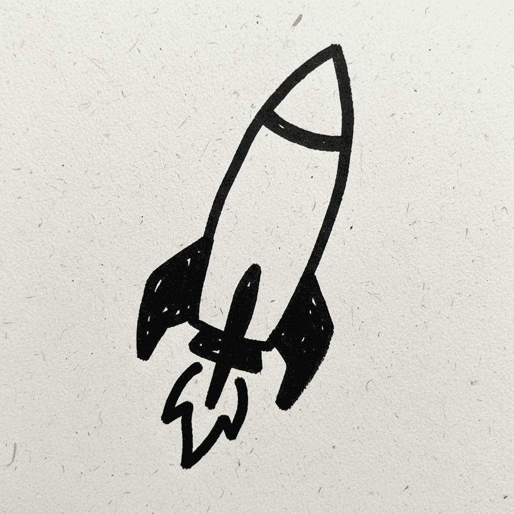 Rocket - easy marker drawing idea