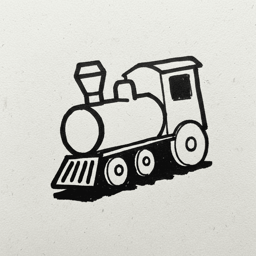 Train - easy marker drawing idea
