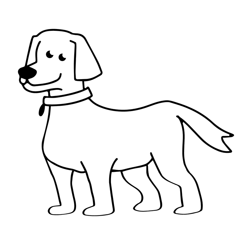 Dog - easy cartoon drawing idea