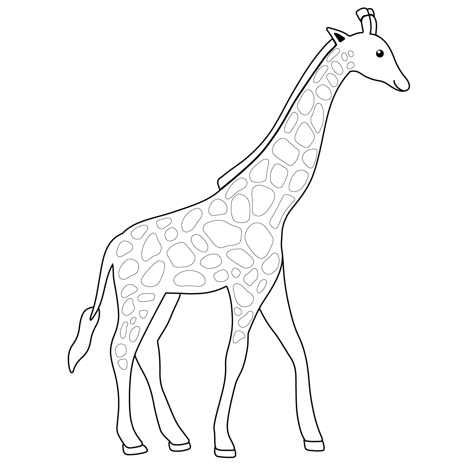 Giraffe - medium realistic drawing idea for animals