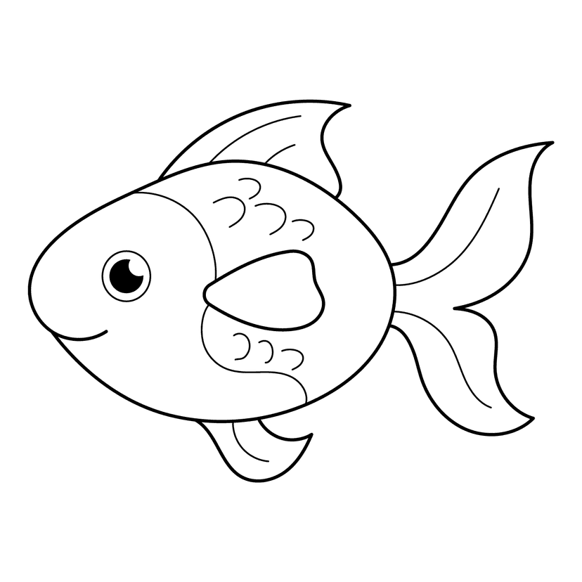 Goldfish - easy cartoon drawing idea