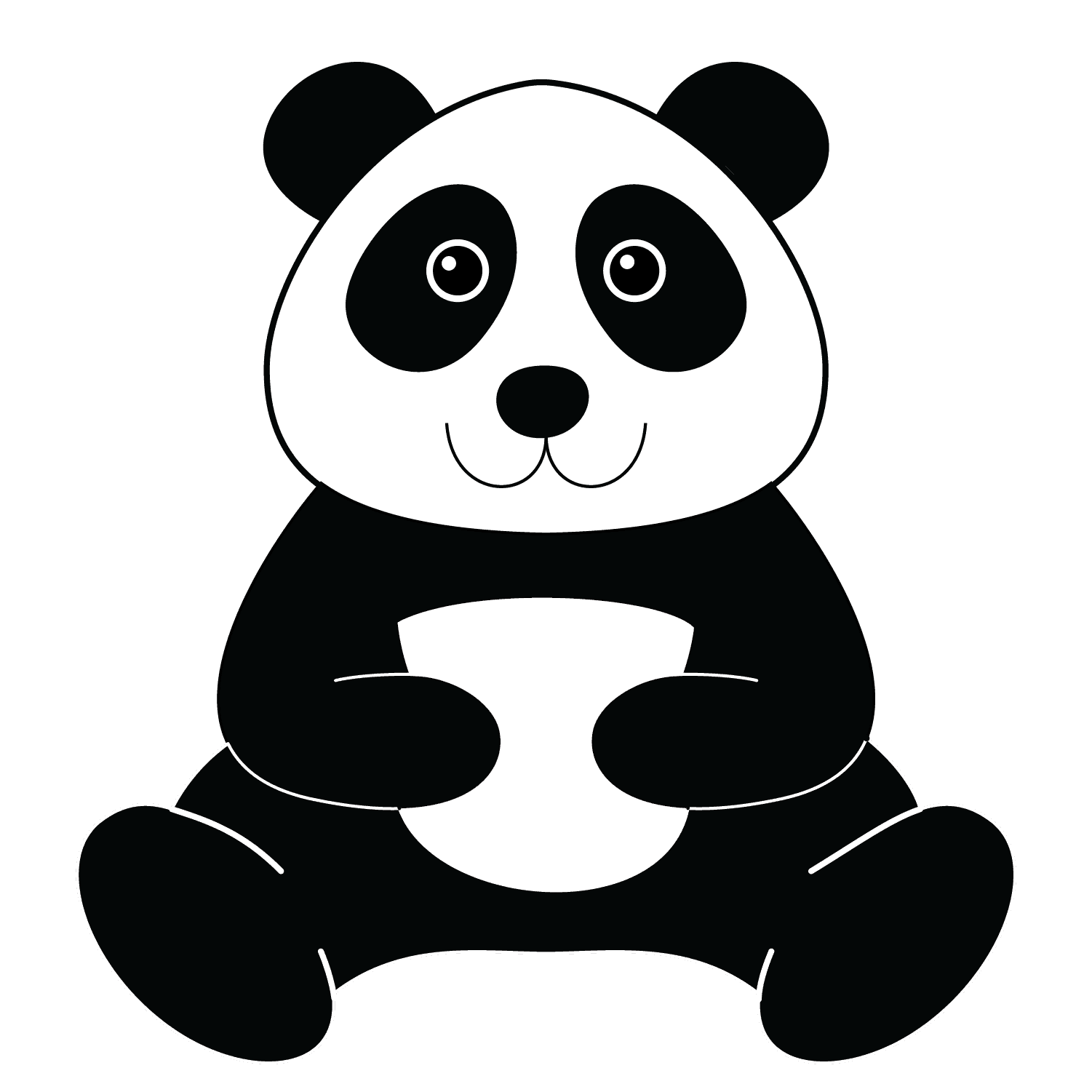 Panda - easy cartoon drawing idea for animals