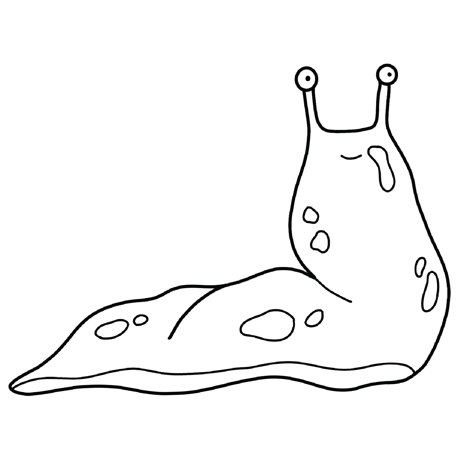 Slug - easy cartoon drawing idea for animals