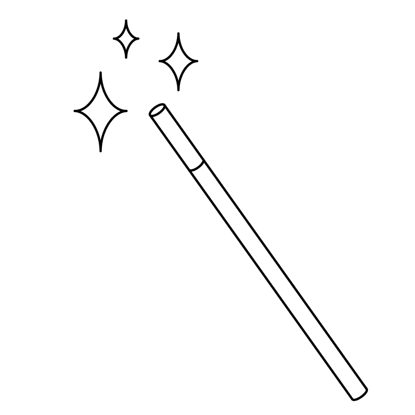 Magic Wand - easy cartoon drawing idea