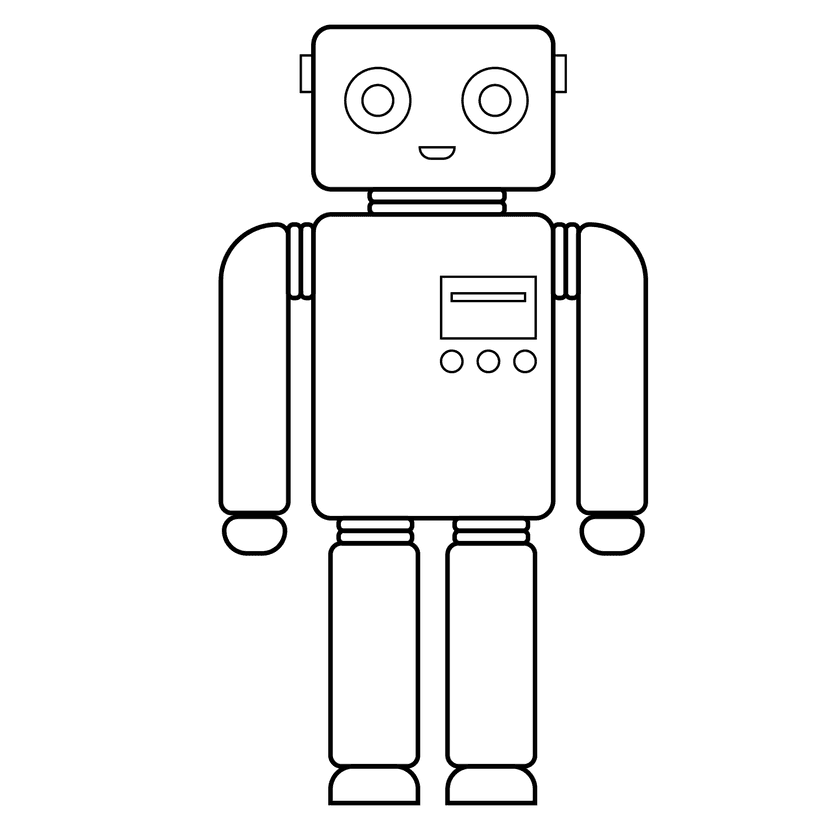 Robot - medium cartoon drawing idea