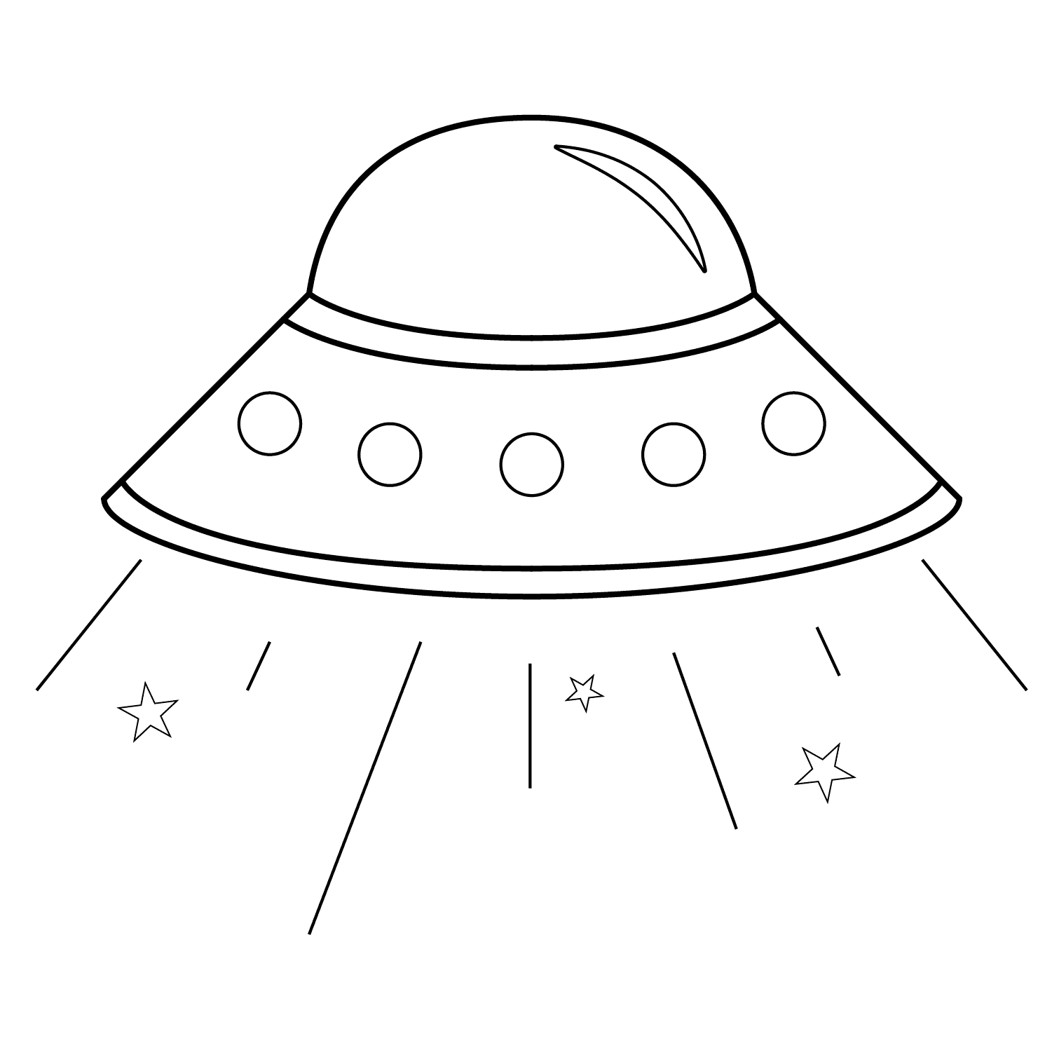 UFO - easy cartoon drawing idea for fantasy