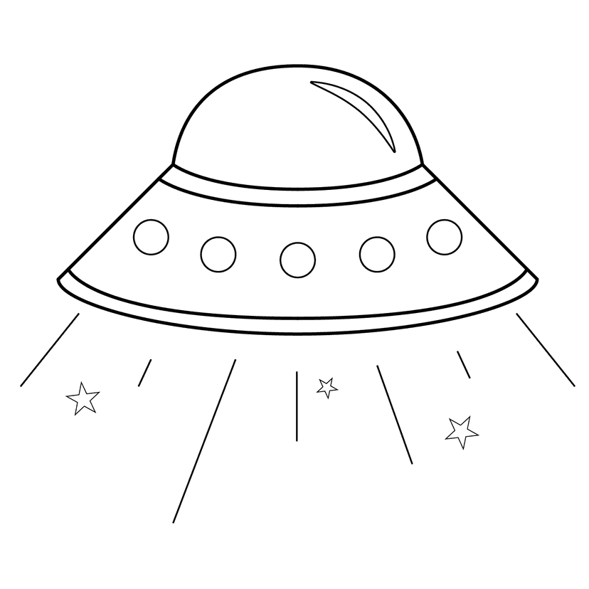 UFO - easy cartoon drawing idea