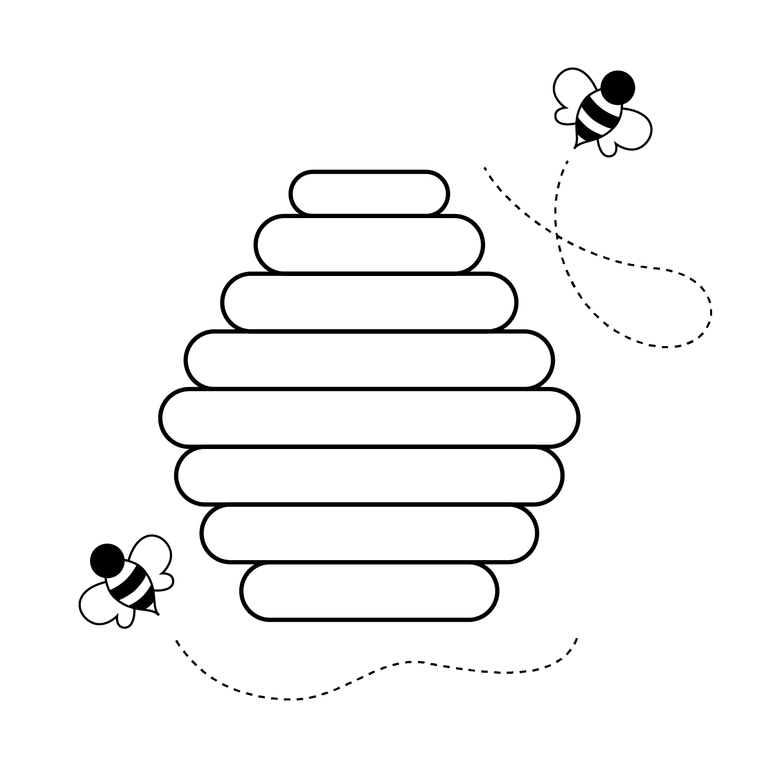 Beehive - medium cartoon drawing idea for nature