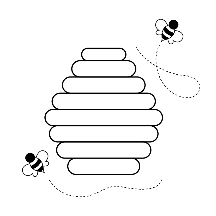 Beehive - medium cartoon drawing idea