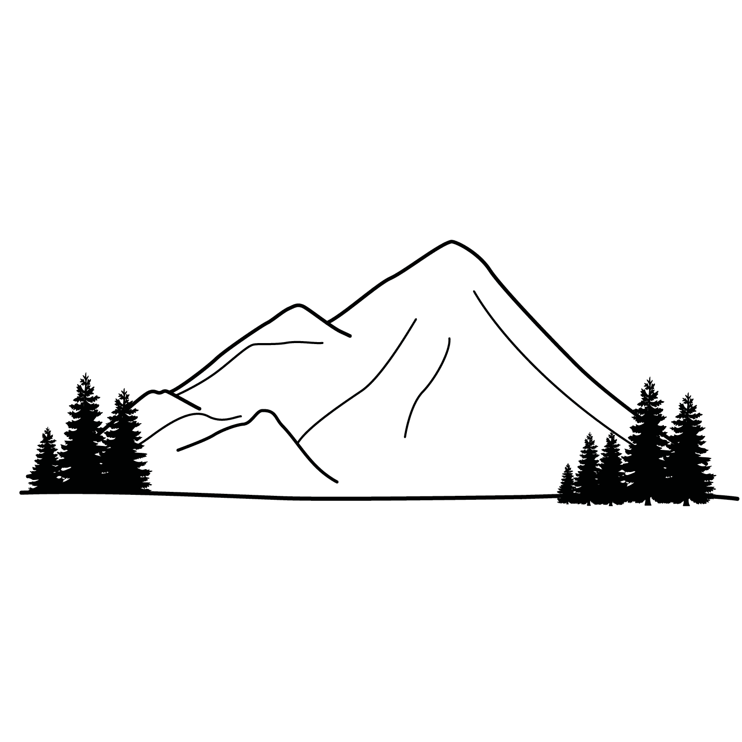 Mountain - medium realistic drawing idea for nature