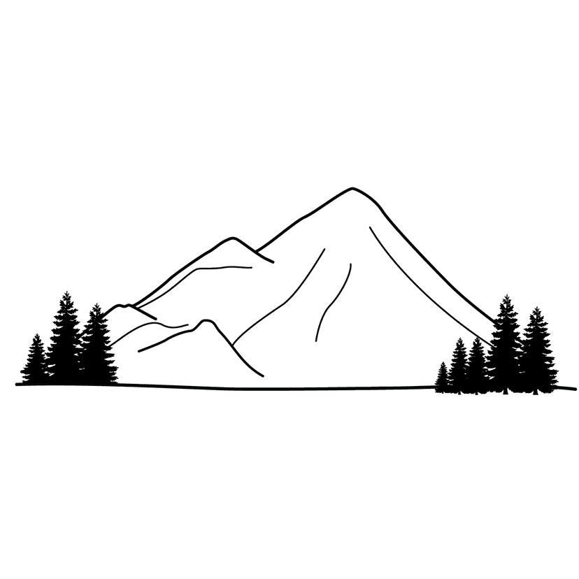 Mountain - medium realistic drawing idea