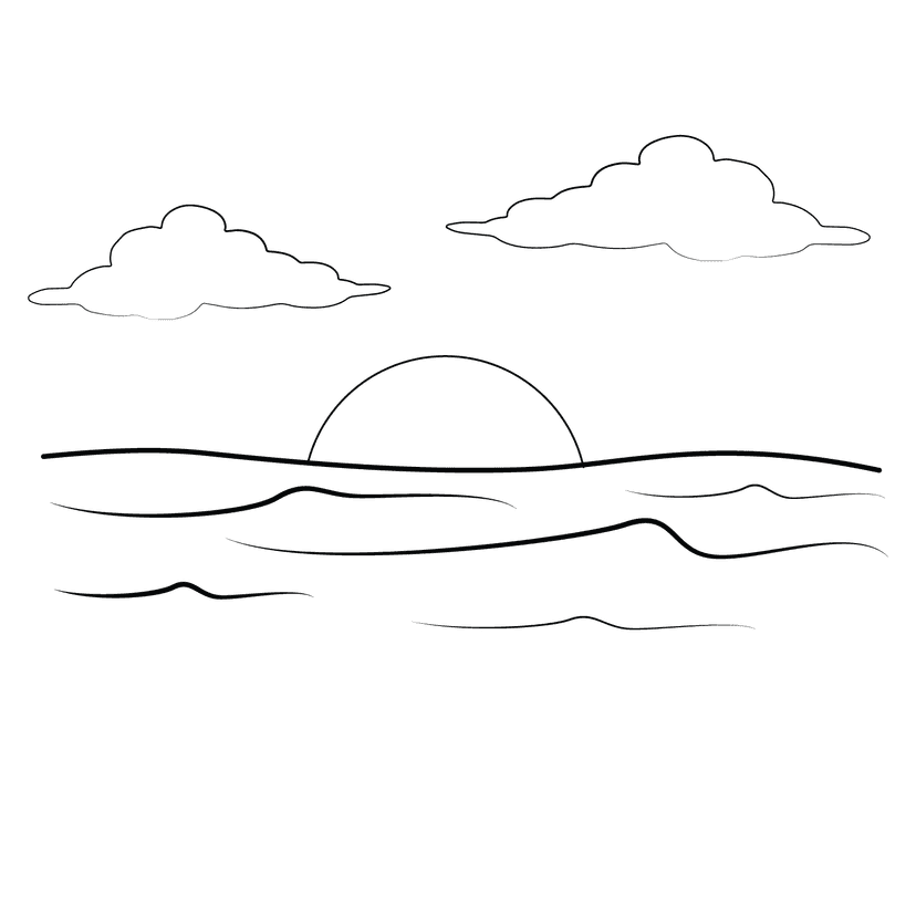 Ocean - medium realistic drawing idea