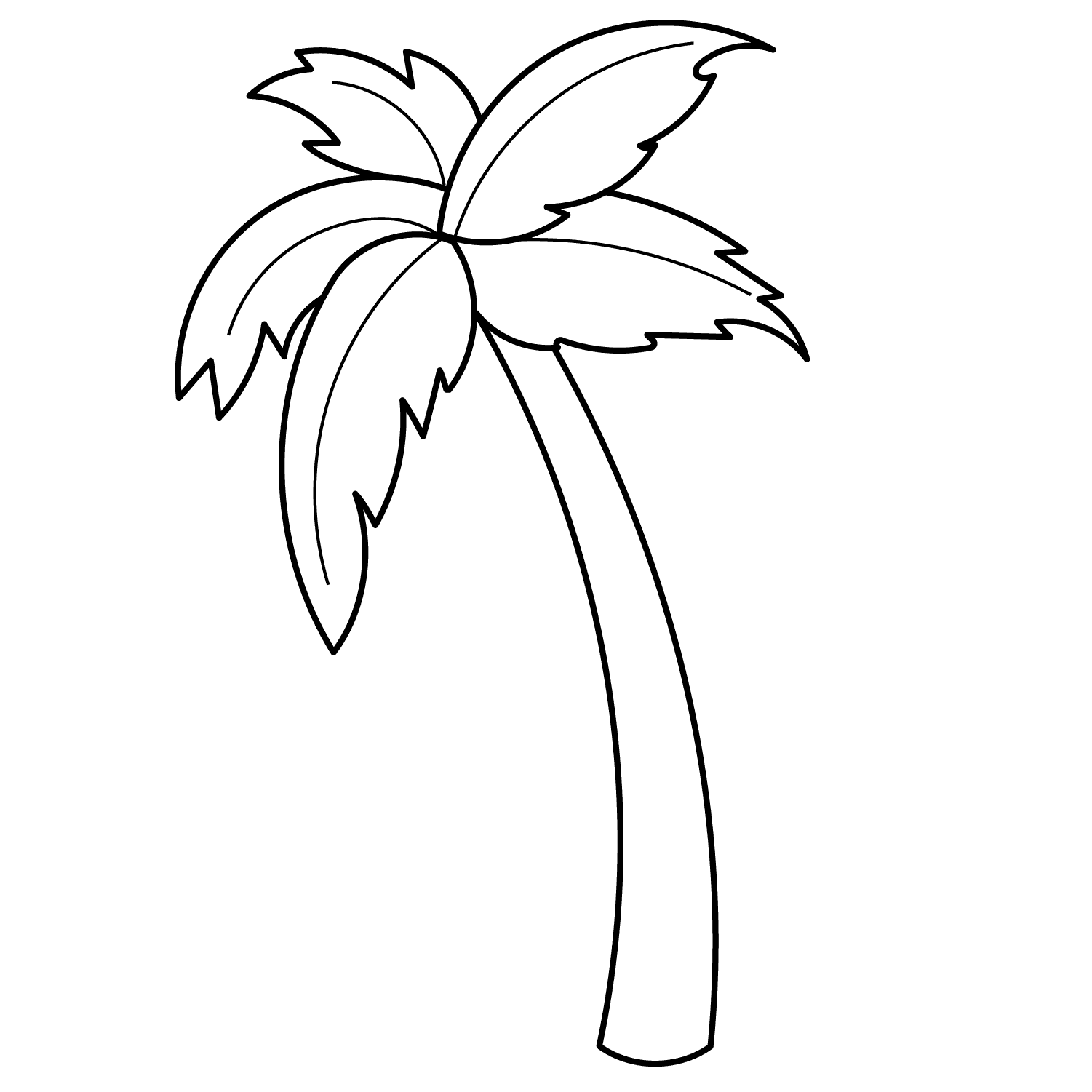 Palm Tree - easy cartoon drawing idea for nature