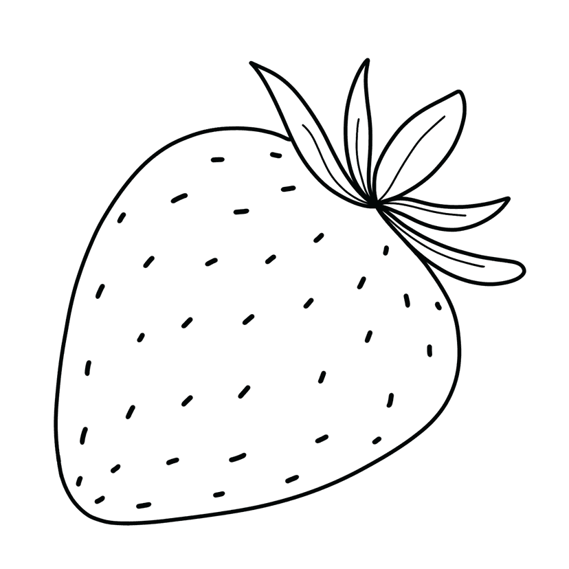 Strawberry - easy realistic drawing idea