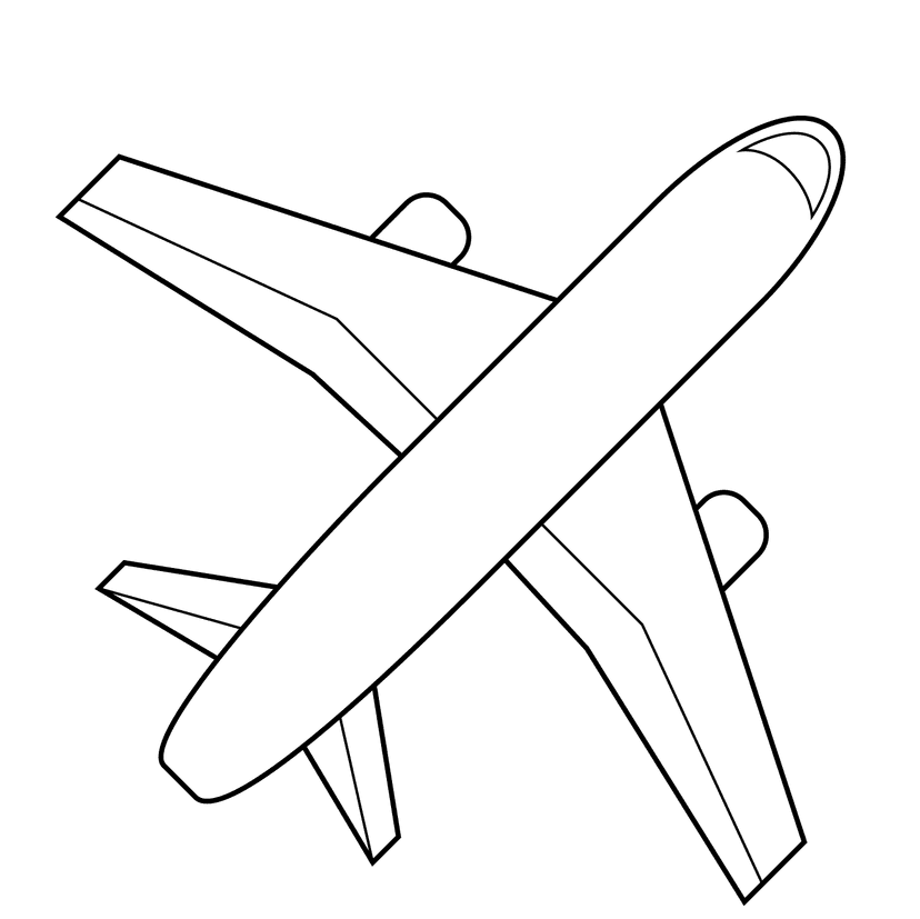 Airplane - medium cartoon drawing idea