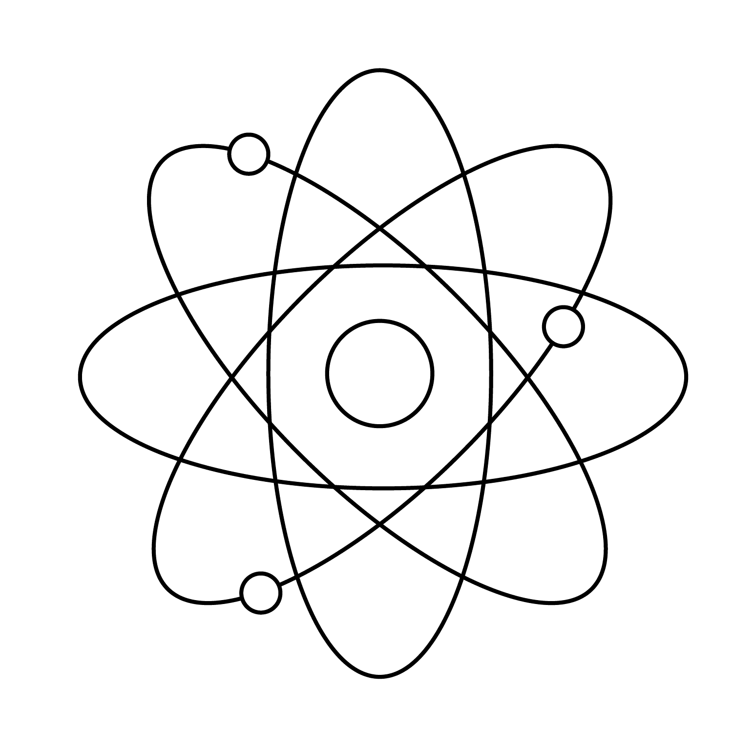 Atom Molecule - medium minimalist drawing idea for objects