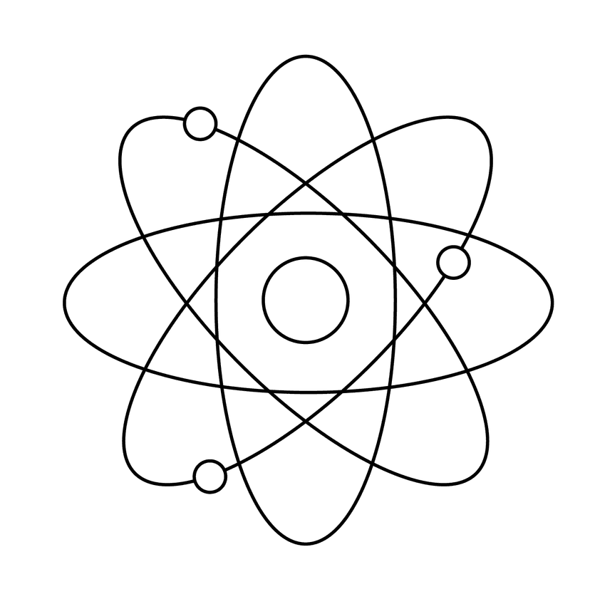 Atom Molecule - medium minimalist drawing idea
