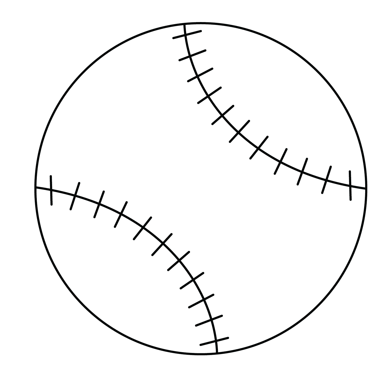 Baseball - easy realistic drawing idea for objects