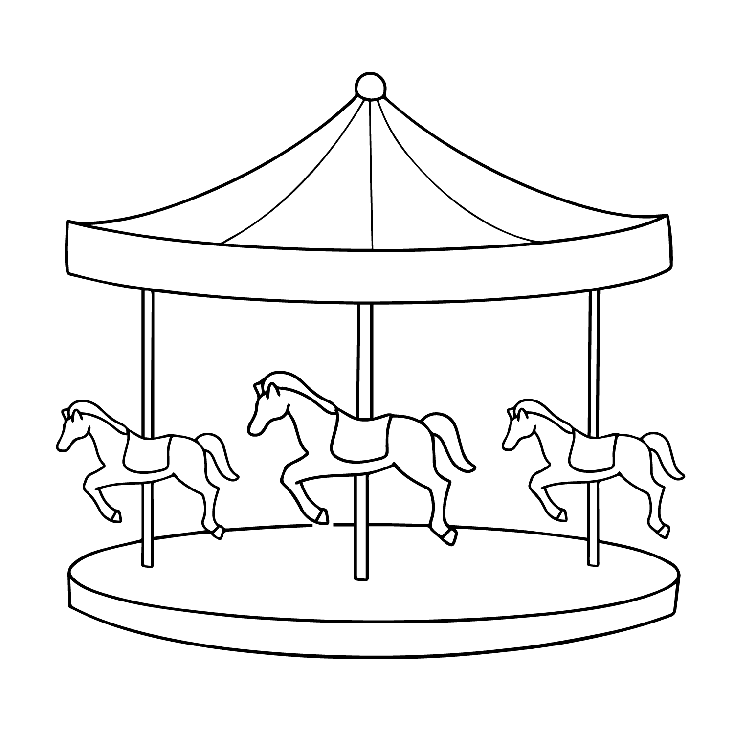 Carousel - hard cartoon drawing idea for objects