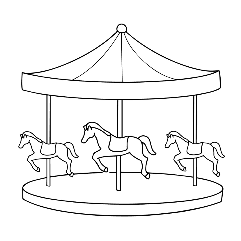 Carousel - hard cartoon drawing idea