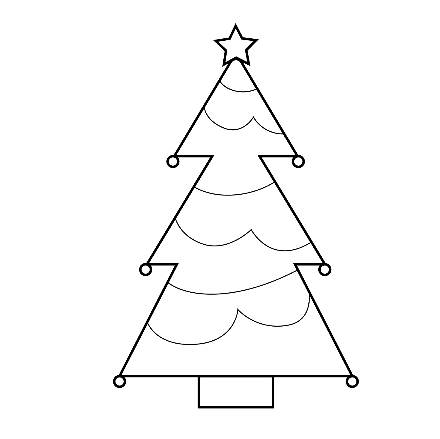 Christmas Tree - easy cartoon drawing idea for objects