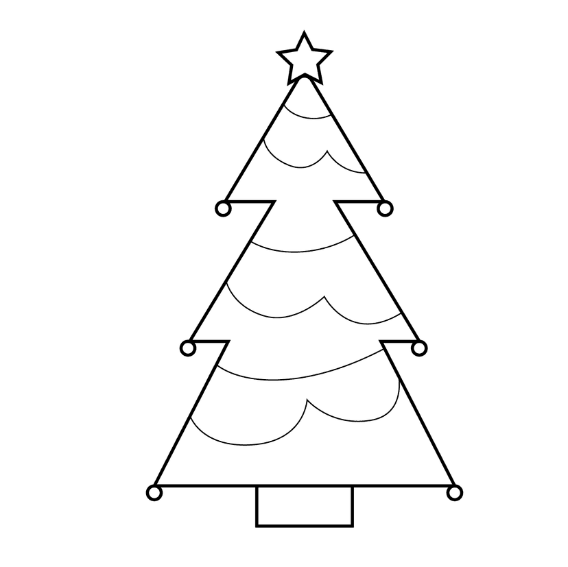 Christmas Tree - easy cartoon drawing idea