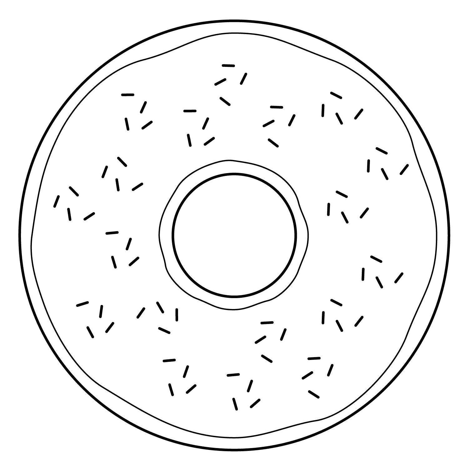 Donut - easy cartoon drawing idea for objects