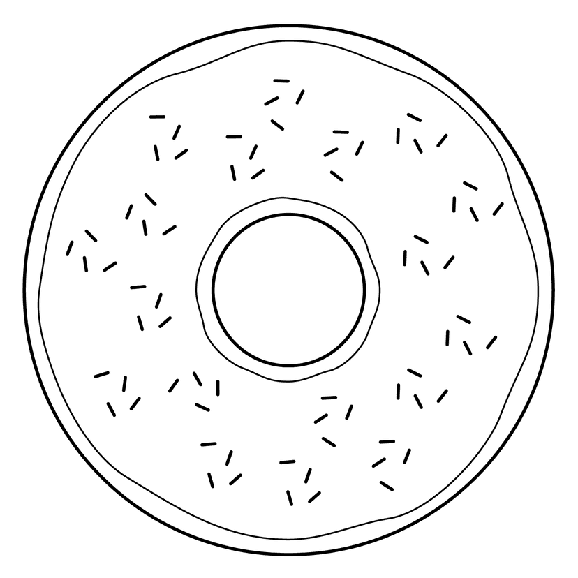 Donut - easy cartoon drawing idea