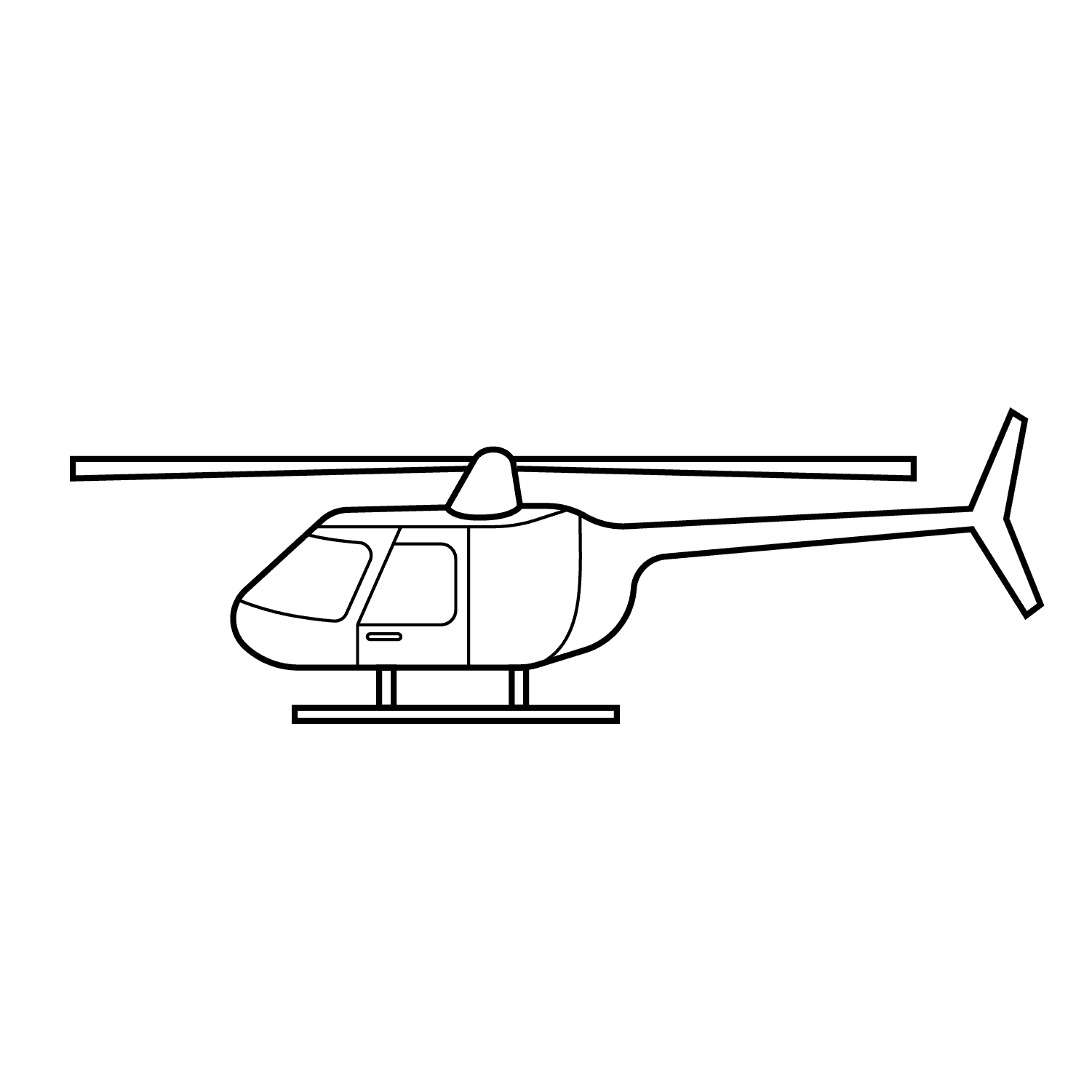 Helicopter - medium cartoon drawing idea for objects