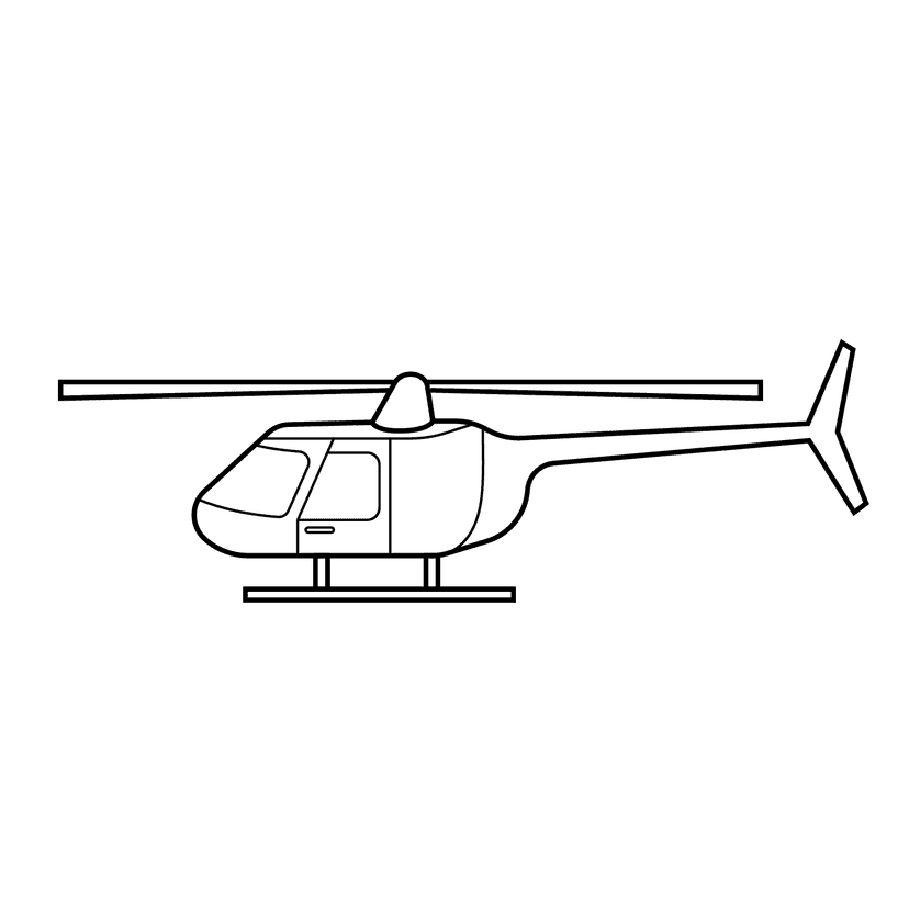 Helicopter - medium cartoon drawing idea