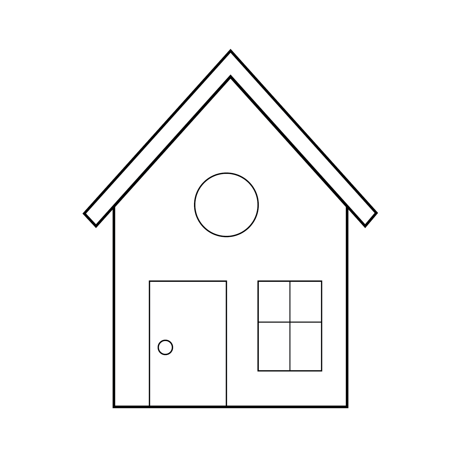 House - easy cartoon drawing idea for objects