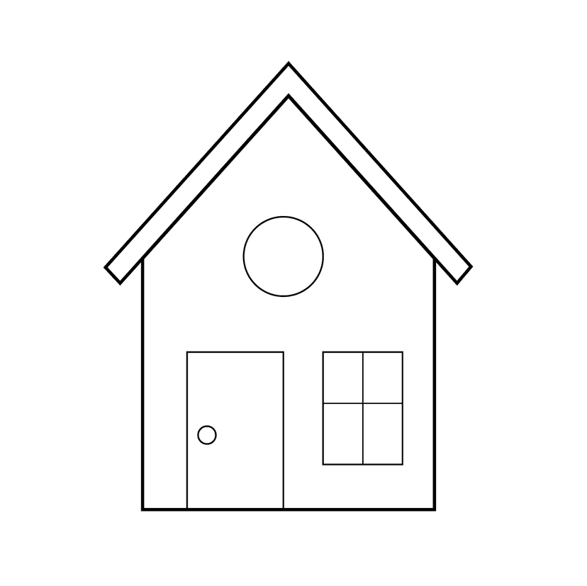 House - easy cartoon drawing idea
