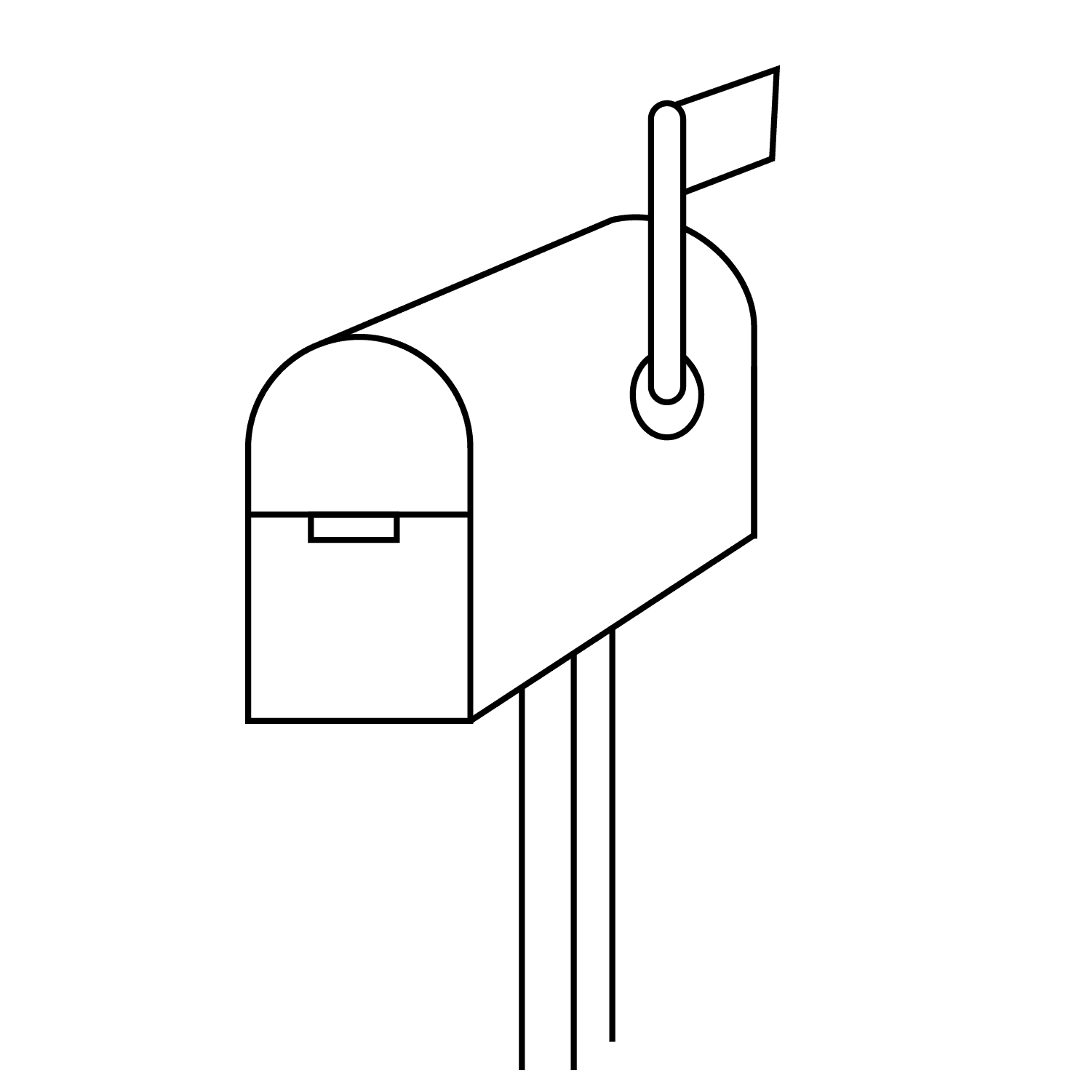 Mailbox - easy cartoon drawing idea for objects