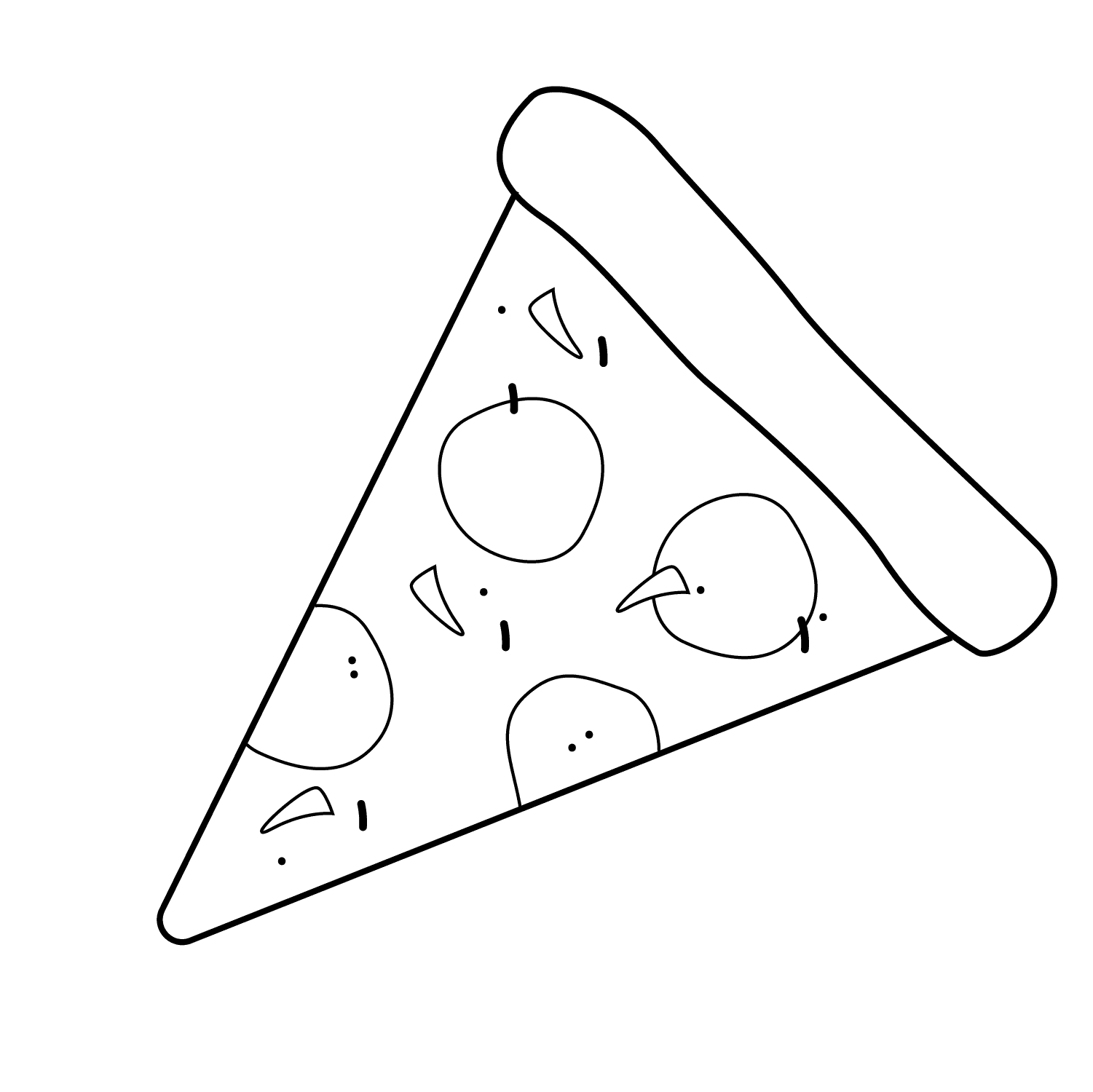 Pizza - easy cartoon drawing idea for objects