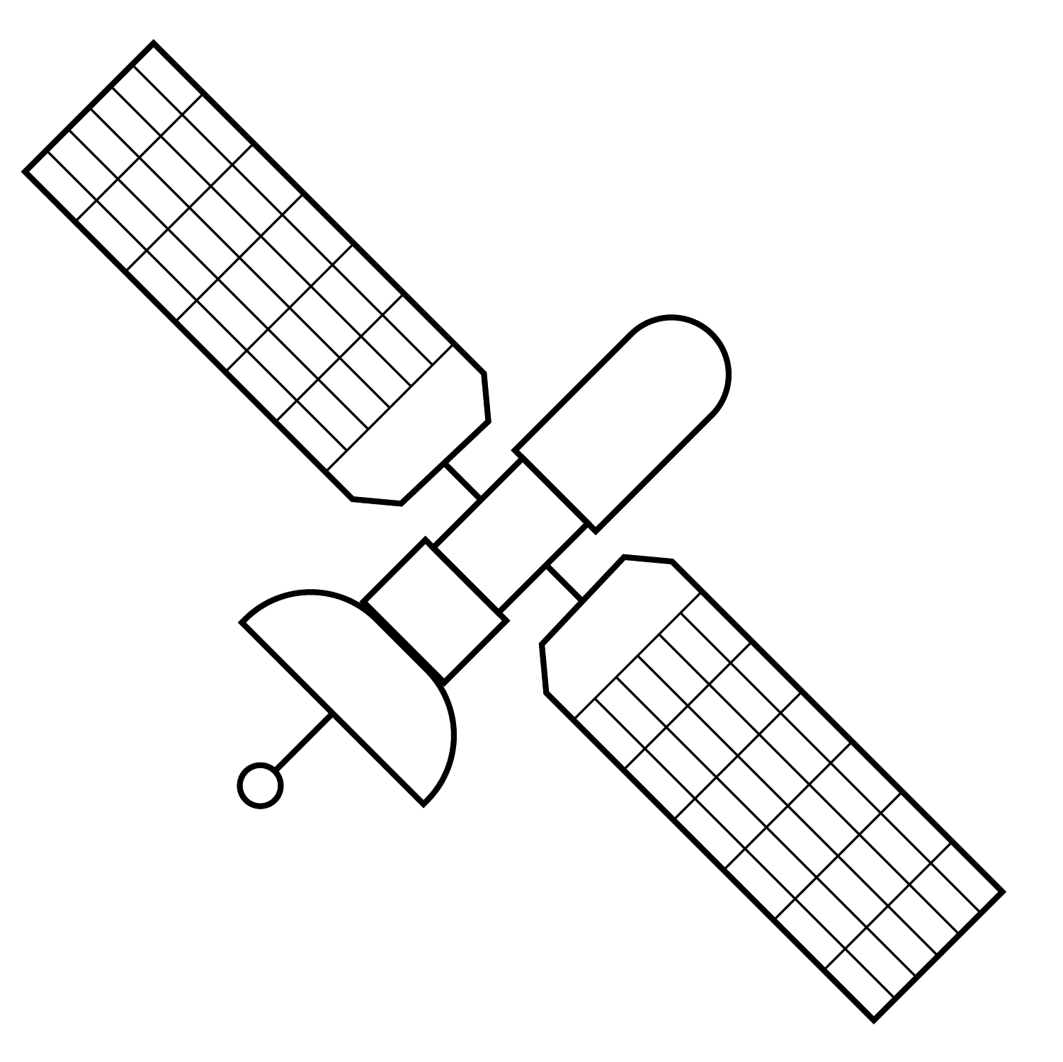 Satellite - medium minimalist drawing idea for objects