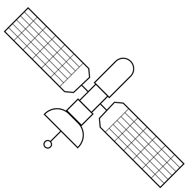 Satellite - medium minimalist drawing idea