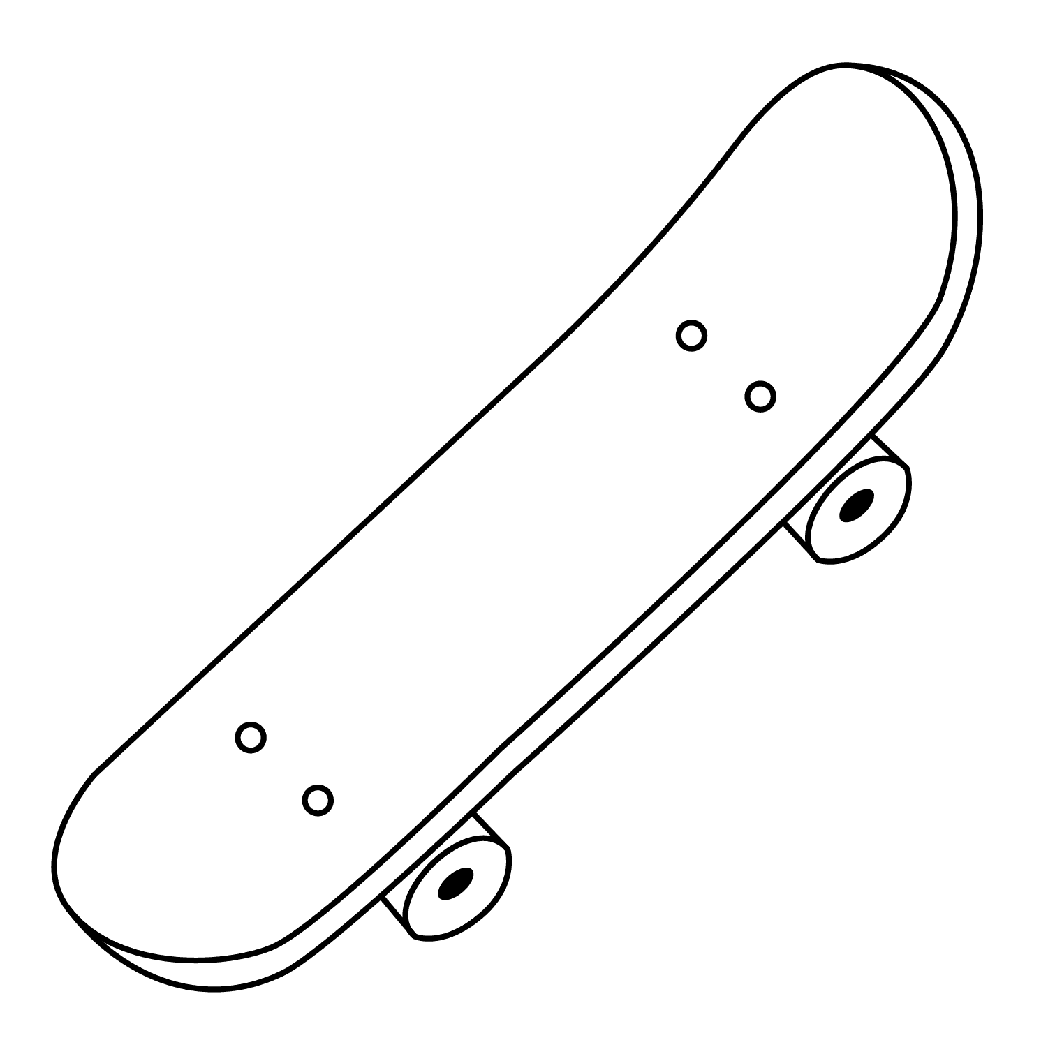 Skateboard - easy cartoon drawing idea for objects