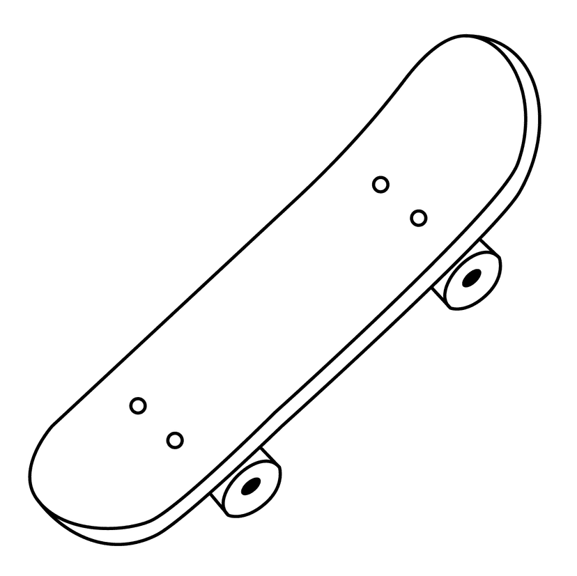 Skateboard - easy cartoon drawing idea