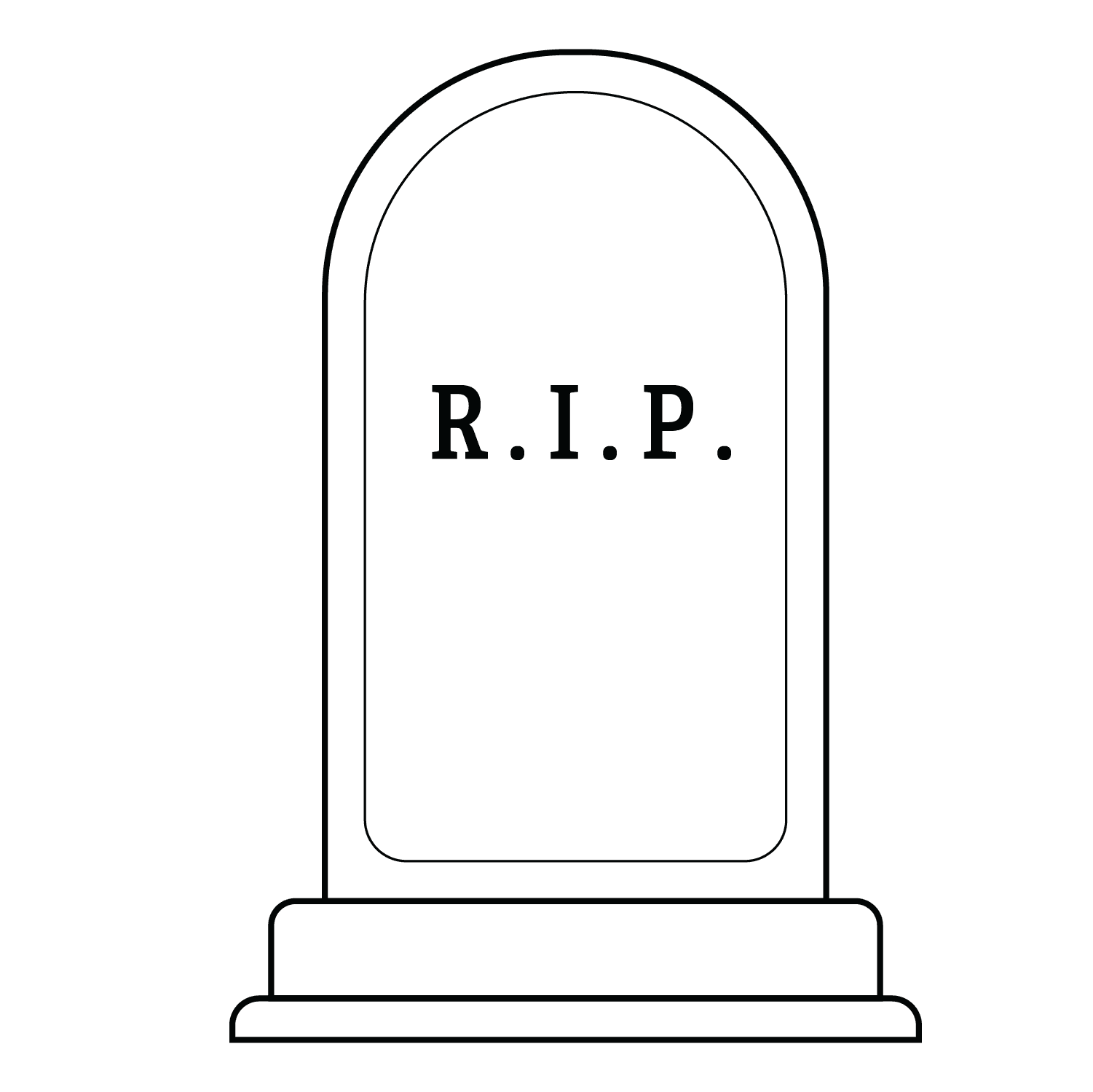 Tombstone - easy sketch drawing idea for objects