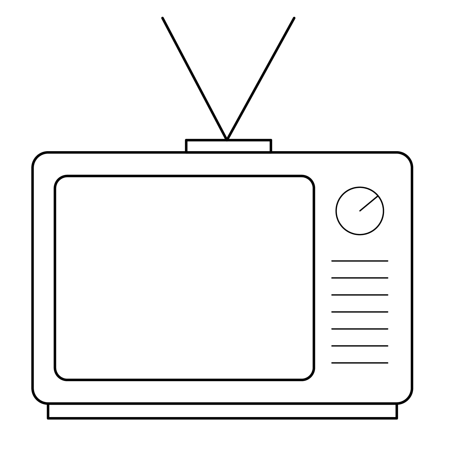 TV - easy minimalist drawing idea for objects