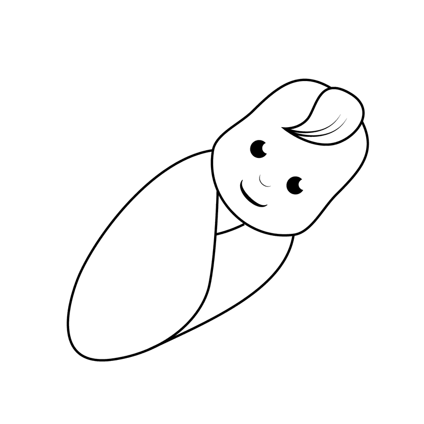 Baby - medium cartoon drawing idea