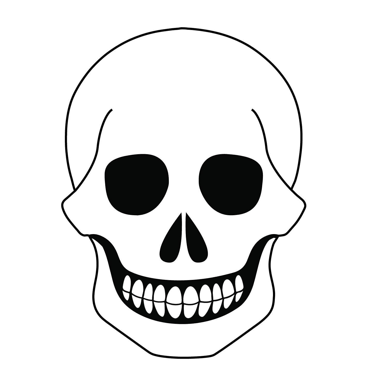 Skull - medium realistic drawing idea for people