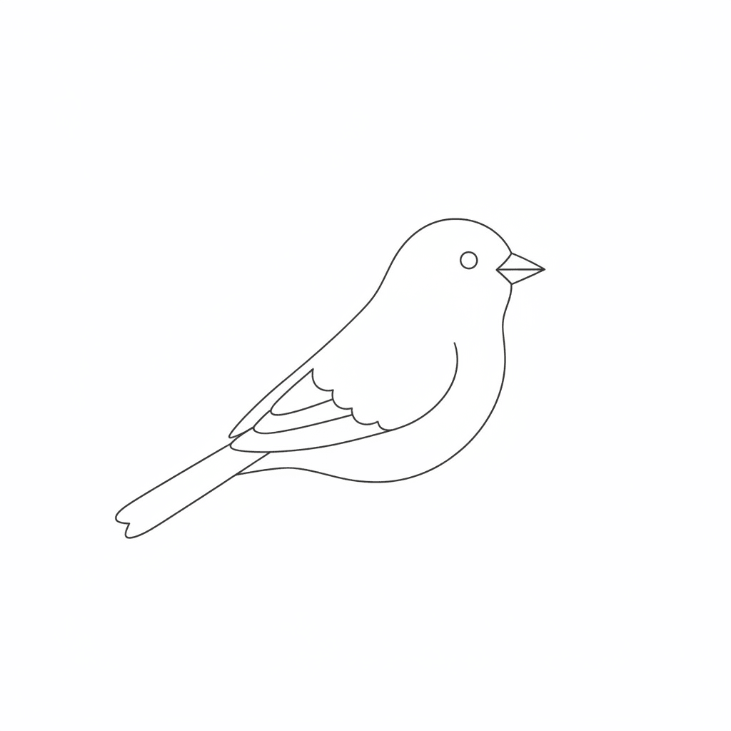 Bird - easy sketch drawing idea for animals