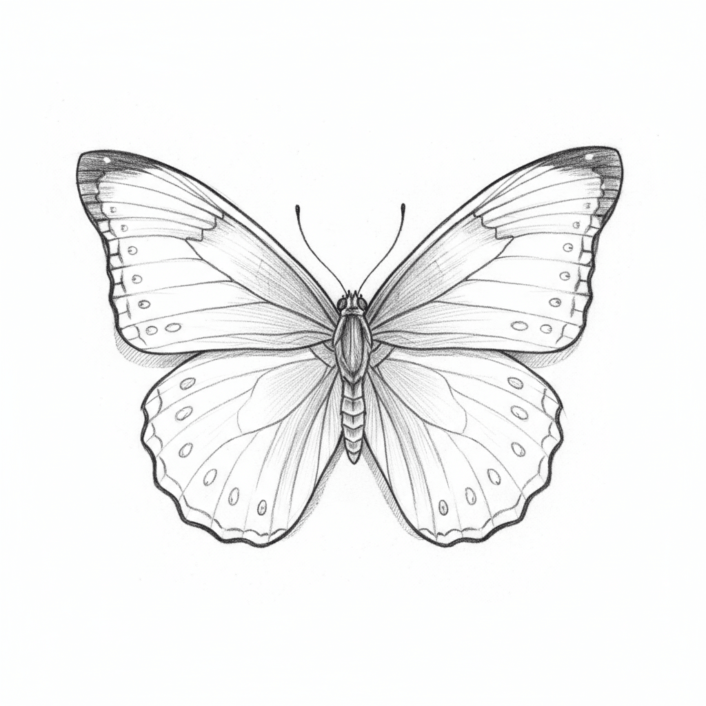 Butterfly - medium sketch drawing idea for animals