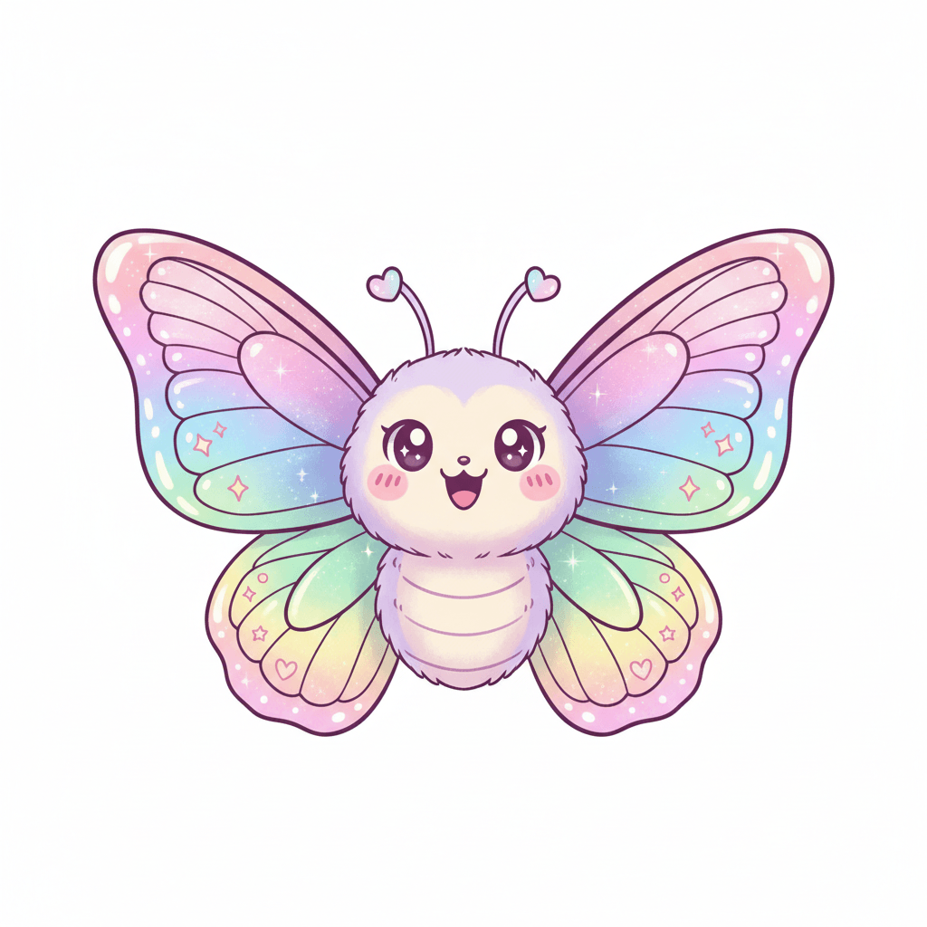 Butterfly With Shimmering Wings - medium cartoon drawing idea for animals