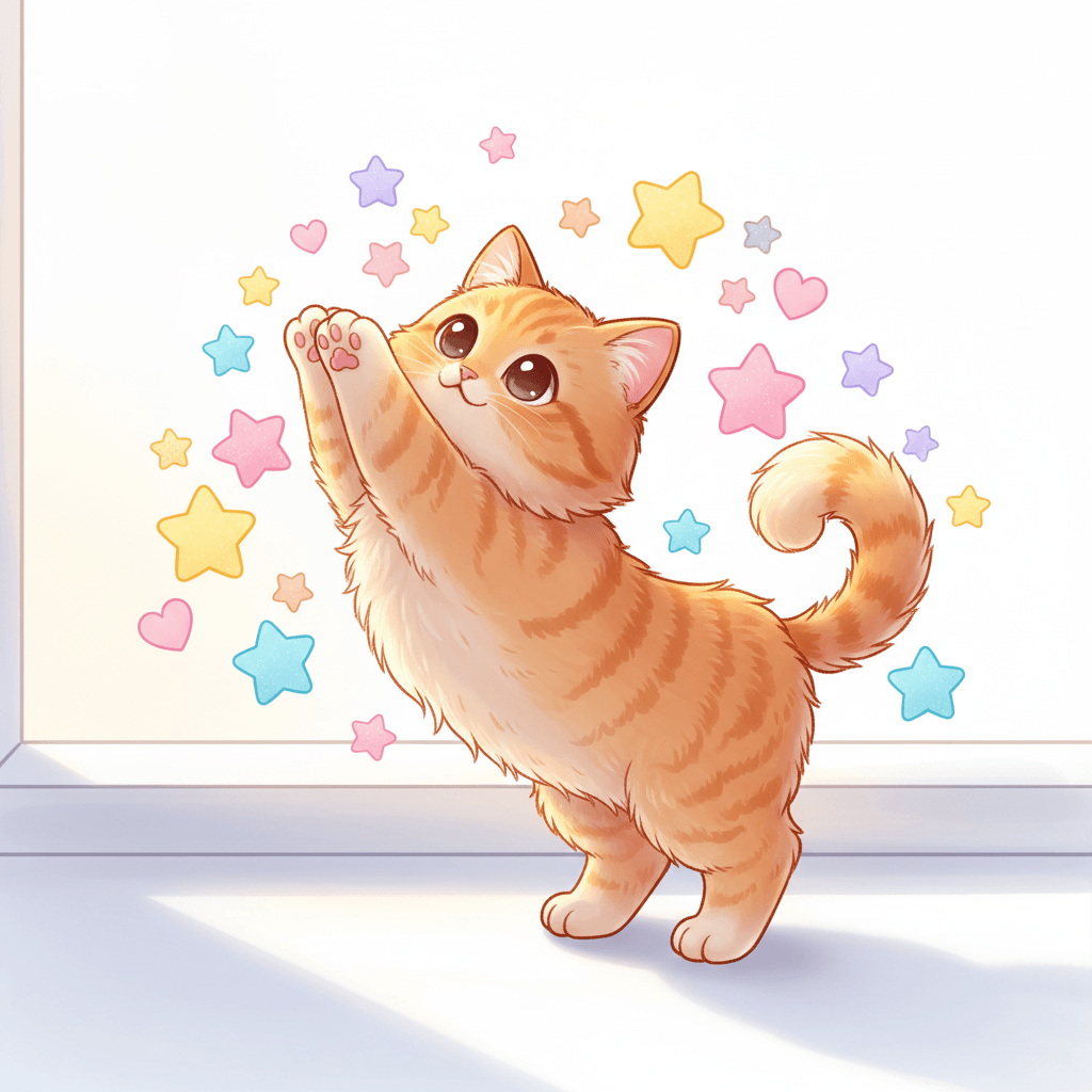 Cat Stretching on Windowsill (Anime) - hard cartoon drawing idea for animals