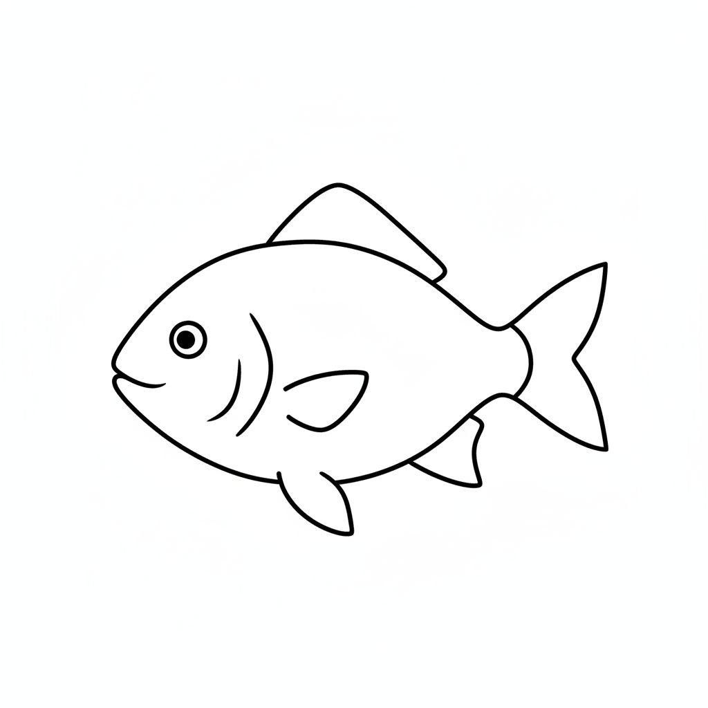Fish - easy sketch drawing idea for animals