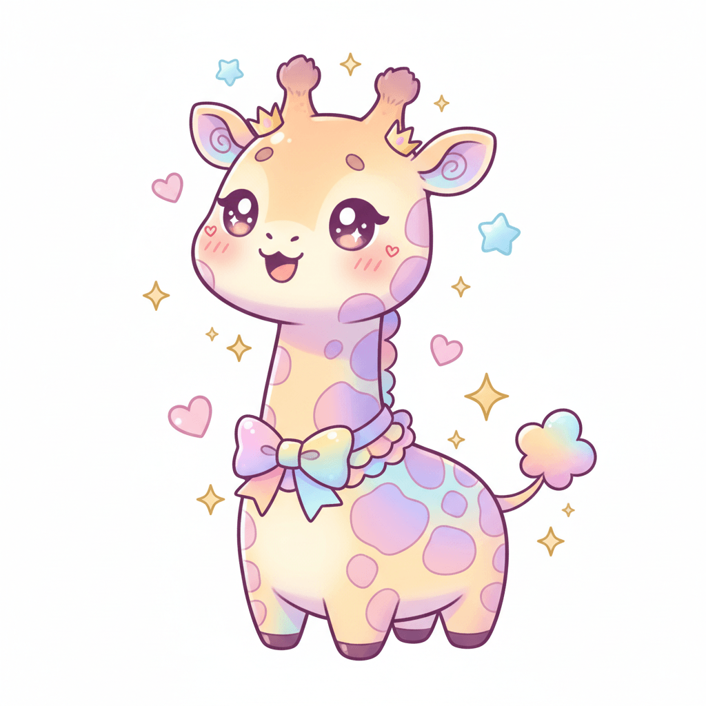 Giraffe - hard cartoon drawing idea for animals